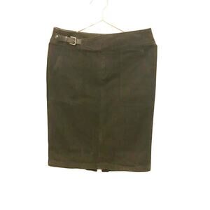 LRL Black Jean Skirt with Belt - Size 2 - Excellent Condition